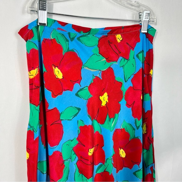 RIXO London Colorful Hibiscus Silk Maxi Skirt Small Tropical Travel NWOT S - Picture 2 of 5